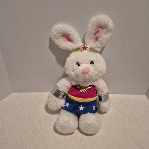 Gund Wonder Woman bunny soft white fuzzy bunny, clothes not removable VGUC